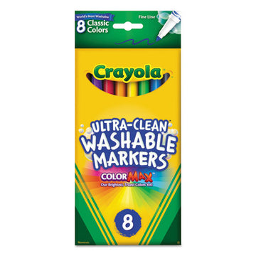 Crayola® Ultra-clean Washable Markers, Fine Bullet Tip, Assorted Colors, 8-pack freeshipping - TVN Wholesale